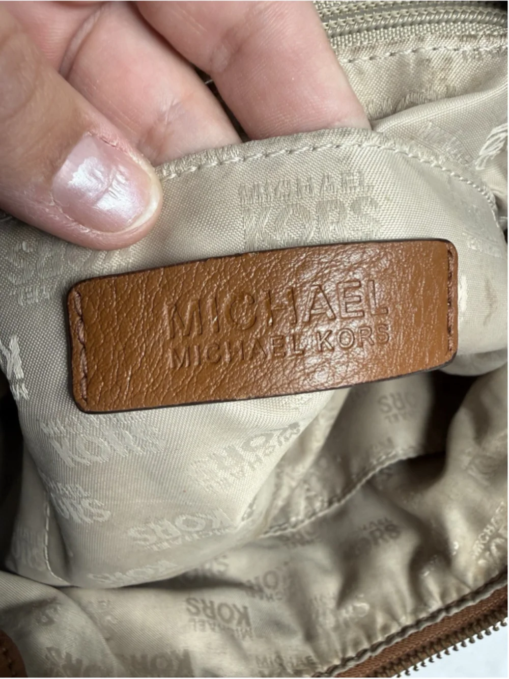 Michael Kors Large Brown Leather Shoulder Hobo Bag crossbody